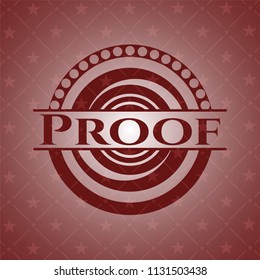 Proof badge with red background