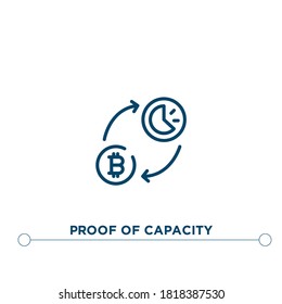 proof of capacity outline vector icon. simple element illustration. proof of capacity outline icon from editable cyrptocurrency concept. can be used for web and mobile
