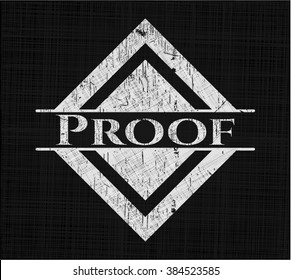 Emblema de tiza probada escrito en una pizarra
