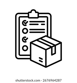 Ícones De Prova De Entrega Em Contorno, Ilustração De Vetor
