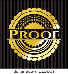 Proof golden emblem or badge