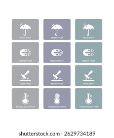 Conjunto de iconos de prueba Ilustración vectorial
