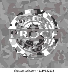 Proof on grey camo texture