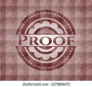 Proof red seamless emblem or badge with abstract geometric pattern background. - Shutterstock ID 1373806673