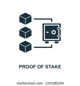 Proof Of Stake icon. Monochrome style design from blockchain collection. UX and UI. Pixel perfect proof of stake icon. For web design, apps, software, printing usage.