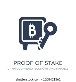 Proof of stake icon. Trendy flat vector Proof of stake icon on white background from Cryptocurrency economy and finance collection, vector illustration can be use for web and mobile, eps10