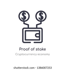 proof of stake outline icon. isolated line vector illustration from cryptocurrency economy collection. editable thin stroke proof of stake icon on white background