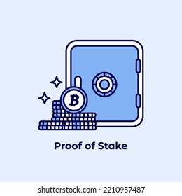 Proof of Stake (POS) icon. Crypto Staking concept. vector