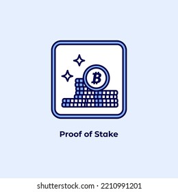 Proof of Stake (POS) icon. Crypto Staking concept. vector