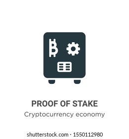 Proof of stake vector icon on white background. Flat vector proof of stake icon symbol sign from modern cryptocurrency economy and finance collection for mobile concept and web apps design.