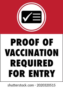 Proof of Vaccination Required for Entry Sign | Print-Ready Template for Restaurants and Retail Business