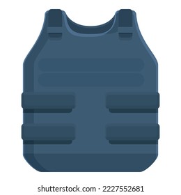 Vector de dibujos animados de icono de chaleco de prueba. Balas de la policía. Swat armor