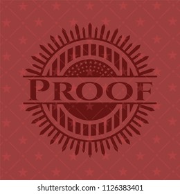 Proof vintage red emblem