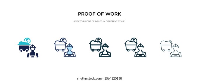 proof of work icon in different style vector illustration. two colored and black proof of work vector icons designed in filled, outline, line and stroke style can be used for web, mobile, ui