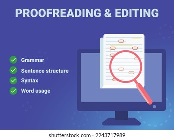 Proofread and content writing vector illustration 