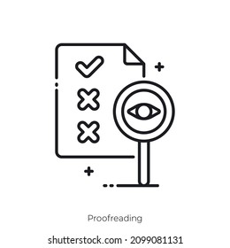 Proofreading icon. Outline style icon design isolated on white background