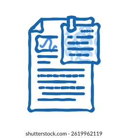 proofreading text technical writer doodle icon sketch vector. proofreading text technical writer sign. isolated symbol illustration