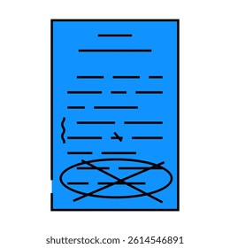 proofreading text technical writer line icon vector. proofreading text technical writer sign. isolated symbol illustration