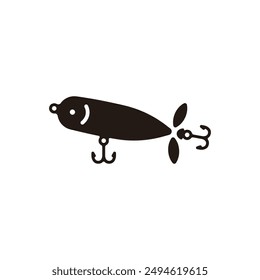 Icono de cebo de puntal. Versión de silueta plana.