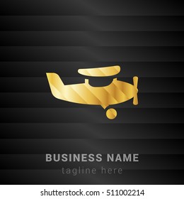 Prop Plane Gold and Black silk fashion premium icon / Logo