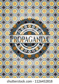 Propaganda arabesque emblem background. arabic decoration.