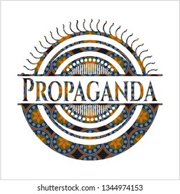 Propaganda arabesque style badge. arabic decoration.