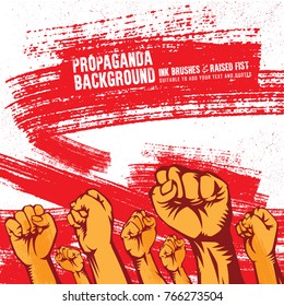 Propaganda Background Style Revolution Fist Raised In The Air
