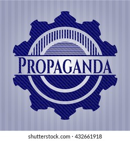 Propaganda-Abzeichen mit Denim-Textur