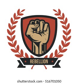 Propaganda Badge, Fist Hand