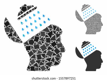 Propaganda brain shower composition of joggly items in different sizes and shades, based on propaganda brain shower icon. Vector joggly elements are united into composition.