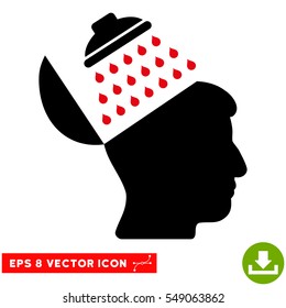 Propaganda Brain Shower EPS vector pictograph. Illustration style is flat iconic bicolor intensive red and black symbol on white background.