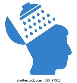 Propaganda Brain Shower vector pictograph. Style is flat graphic symbol, cobalt color, white background.