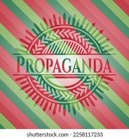 Propaganda christmas style badge. Vector Illustration. Detailed. 