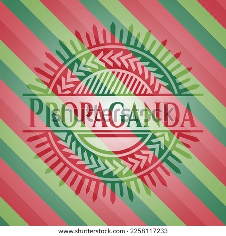 Propaganda christmas style badge. Vector Illustration. Detailed. 
