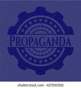 Emblema de propaganda con fondo jean