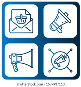 propaganda icon set. Collection of Announcement, Megaphone icons