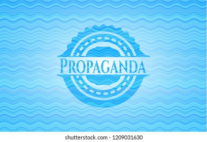 Propaganda light blue water badge.