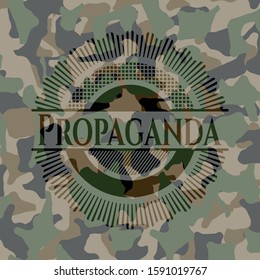 Propaganda on camo texture. Vector Illustration. Detailed.
