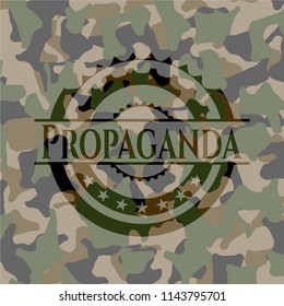 Propaganda on camouflaged texture