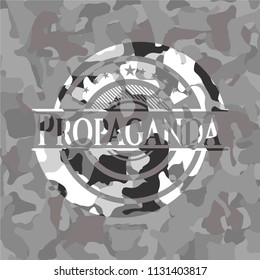 Propaganda on grey camo texture