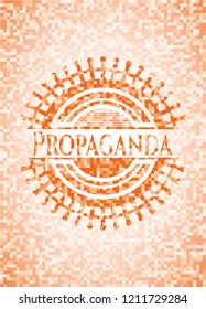 Propaganda orange mosaic emblem