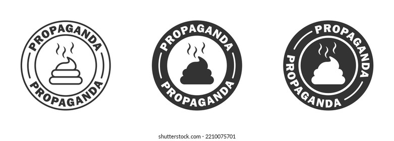 Propaganda Stamp. Fake News Symbol. Shit Logo. Flat Vector Illustration.