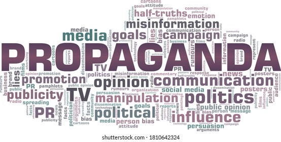 Propaganda vector illustration word cloud isolated on a white background.