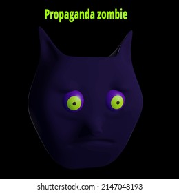 Víctima de propaganda. Ilustración vectorial 3D de propaganda zombie. 