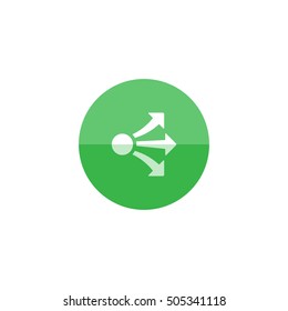 Propagate arrows icon in flat color circle style. Business management