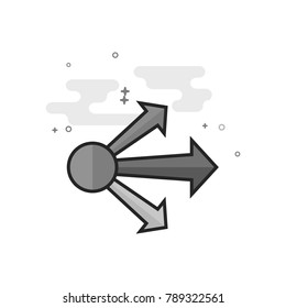 Propagate arrows icon in flat outlined grayscale style. Vector illustration.