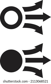 Icono de las flechas de propagación en fondo blanco. Signo de administración de recursos humanos de la gestión empresarial. estilo plano.