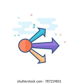 Propagate arrows icon in outlined flat color style. Vector illustration.