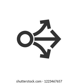 Propagate arrows icon in thick outline style. Black and white monochrome vector illustration.