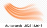 Propagation of heat waves from a heating device or air conditioner. Realistic 3d vector illustration isolated on transparent background.